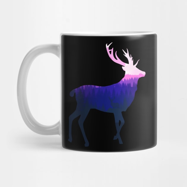 Stag Deer Buck King of the Forest - Blue by ballhard